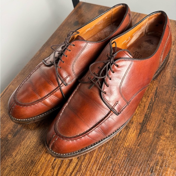 Allen Edmonds Bradley Split Toe Cognac Brown Leather Casual Dress Shoes Men 10,5 - Picture 1 of 16